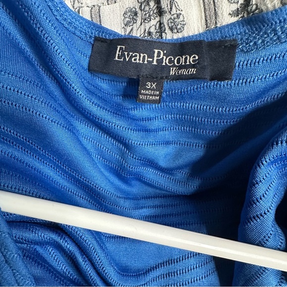 Evan Picone Vibrant Blue Textured Blouse - Picture 5 of 6